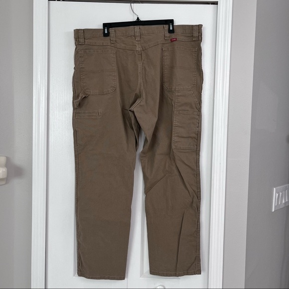 Wrangler mens relaxed flex carpenter jeans khaki canvas 44 X 32 - Picture 2 of 7